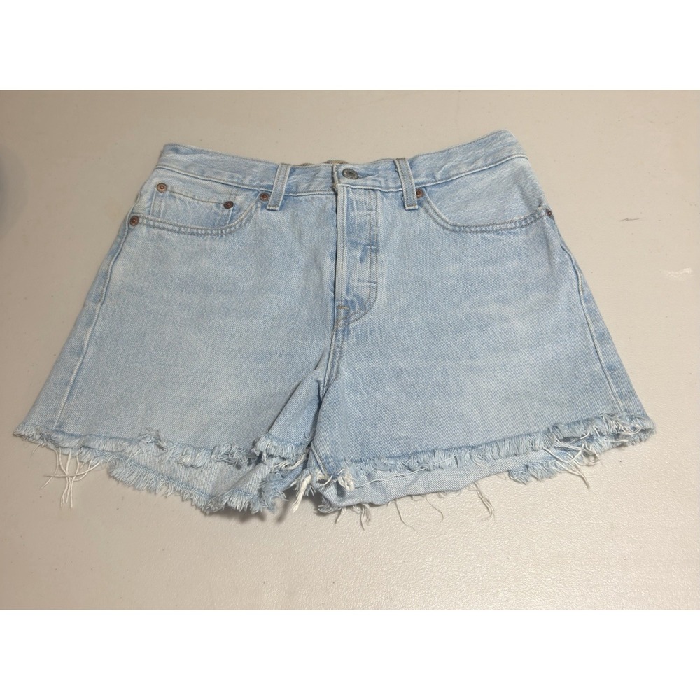 Levi's Wedgie Short Women's Cut Off Denim Shorts Light Blue High Rise Size 28